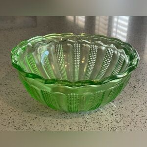 Hazel Atlas Uranium Depression Glass Bowl